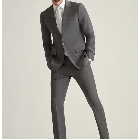 Bonobos jetsetter stretch wool blazer in grey, 38R Slim fit